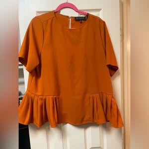 Burnt Orange Peplum Blouse
